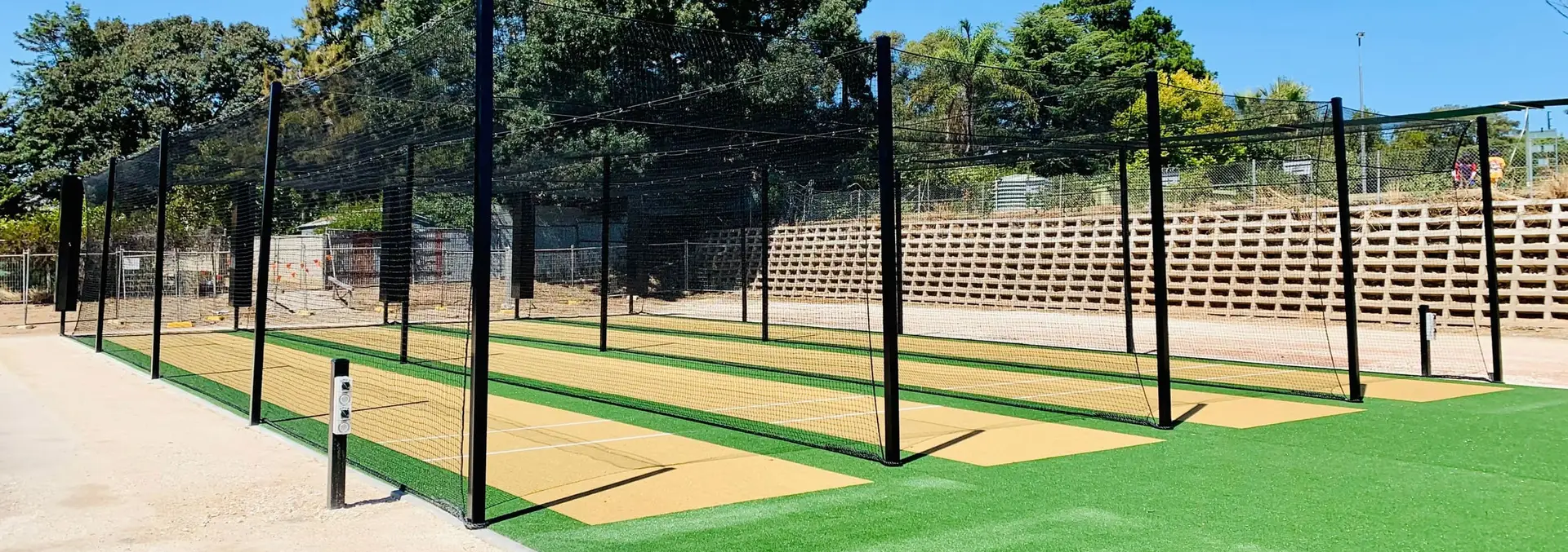 Outdoor cricket practice nets
