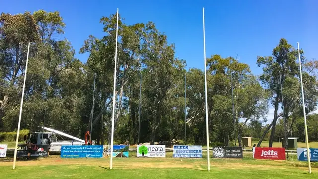 9m AFL barrier netting behind the goals